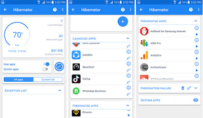 تحميل افضل تطبيق لتوفير البطارية على الاندرويد الواجهة الرئيسية لتطبيق تطبيق Hibernator