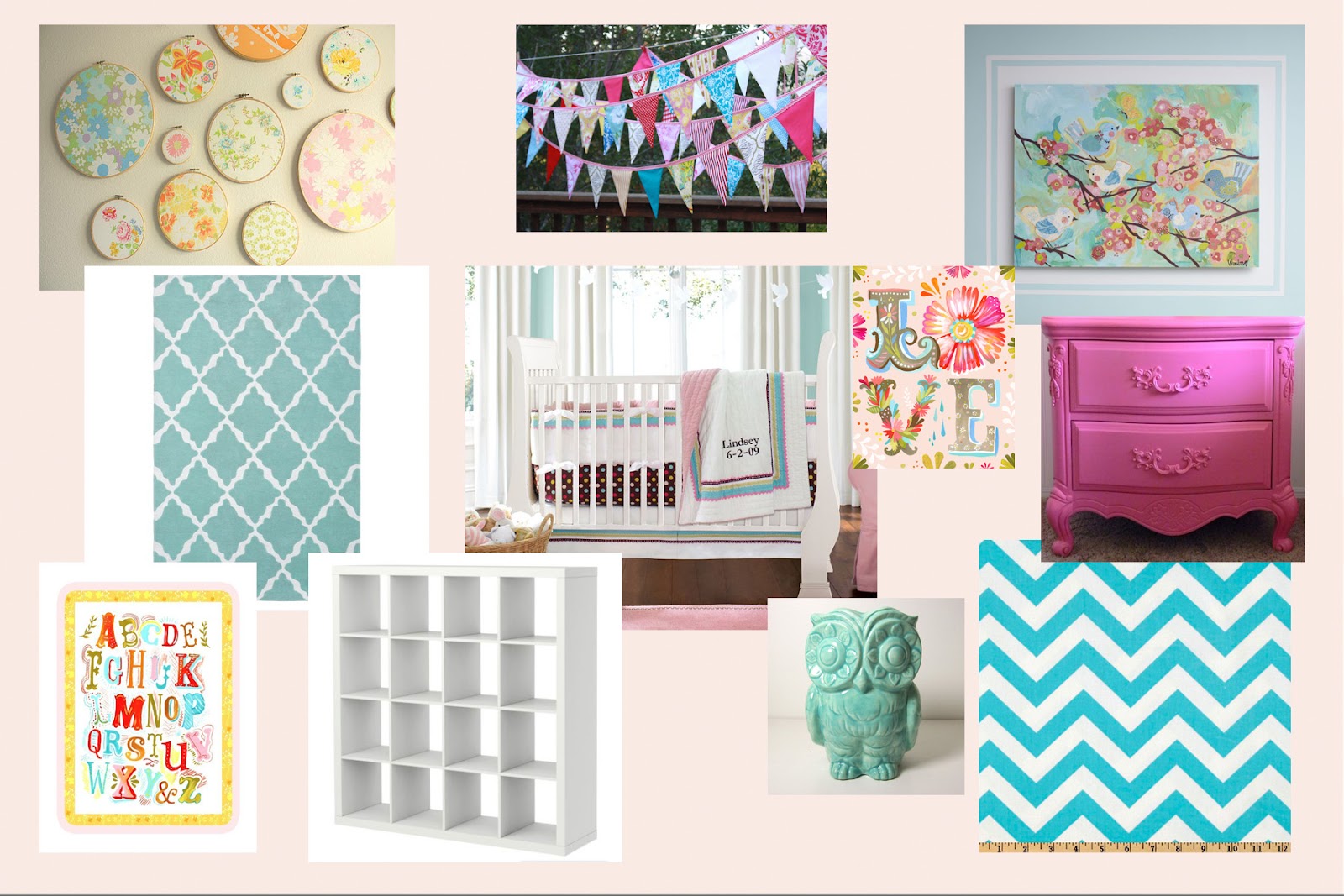 pink and turquoise nursery ideas