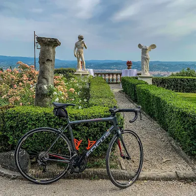 Full carbon road bike rental delivered at Belmond Villa San Michele in Fiesole Tuscany Italy