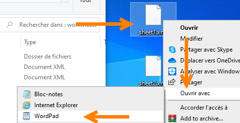 Comment ouvrir fichier xml avec Wordpad