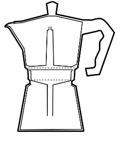 Animação de como funciona a cafeteira italiana moka