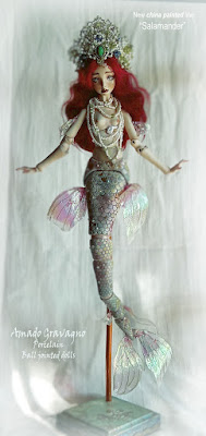 porcelain ball jointed mermaid doll