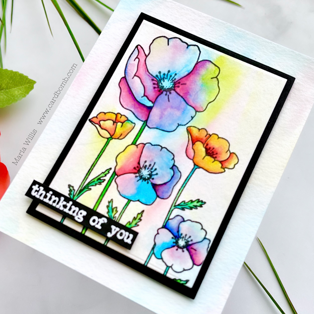 Cardbomb, Maria Willis, Tonic Studios, Stamp Club, Compassion and Poppies, stamps, stamping, ink, paper, paper crafting, cards, cardmaking, art color, diy, watercolor, flowers