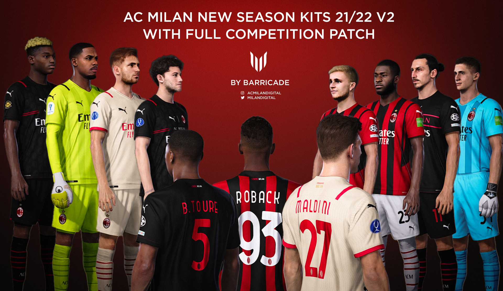 PES 2021 AC Milan Official Kits Season 2021/2022