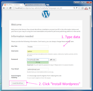 Install WordPress 4.5.2 on windows ( XAMPP + php7 ) tutorial 13