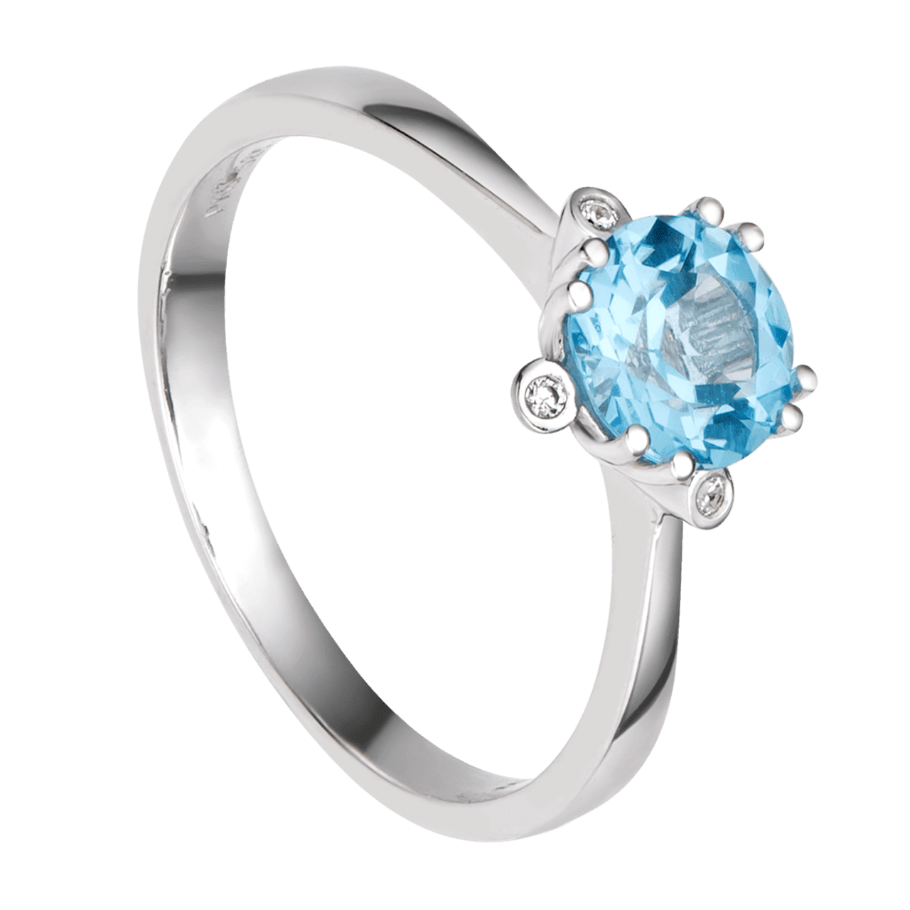 Nhẫn Vàng trắng 14K đính đá Topaz PNJ TPXMW000025