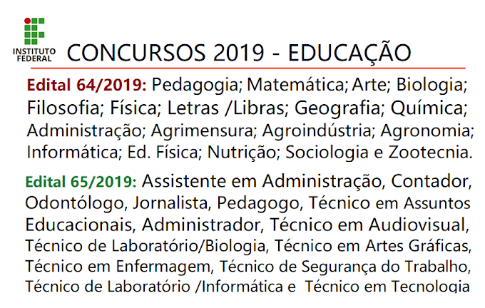 Instituto Federal abre concurso para níveis Médio e Superior. Salários de R$ 2.446,96 a R$ 9.600,92