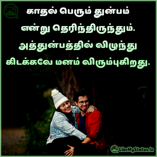 காதல் பெரும் துன்பம் என்று தெரிந்திருந்தும். அத்துன்பத்தில் விழுந்து கிடக்கவே மனம் விரும்புகிறது.