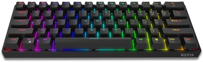 Dierya DK61 Black 60% Mechanical Keyboard.