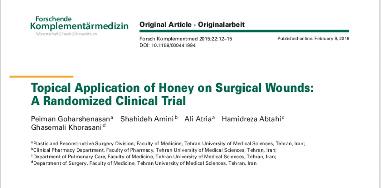 Apitherapy News Honey Boosts Healing of Surgical Wounds