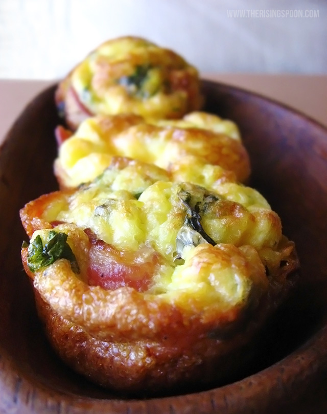 Bacon, Egg, Cheddar & Kale Breakfast Muffins The Rising Spoon