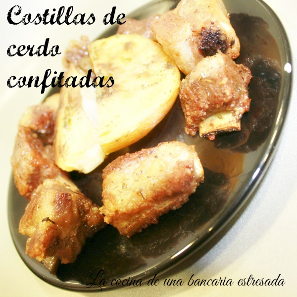 Receta de costillas de cerdo confitadas, paso a paso y con fotografías.