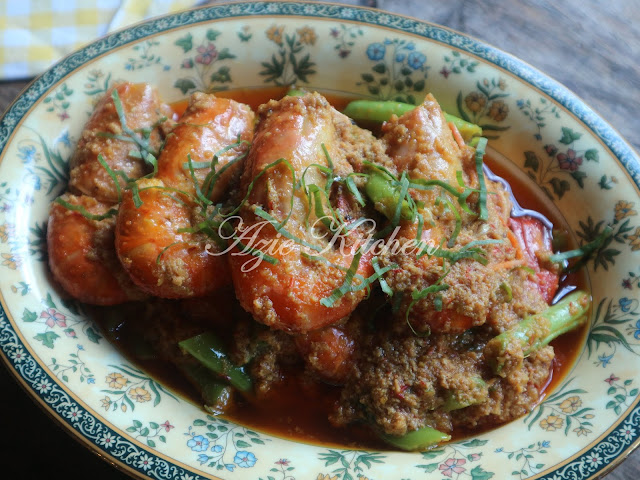 Rendang Pedas Udang Galah Dengan Kacang Buncis