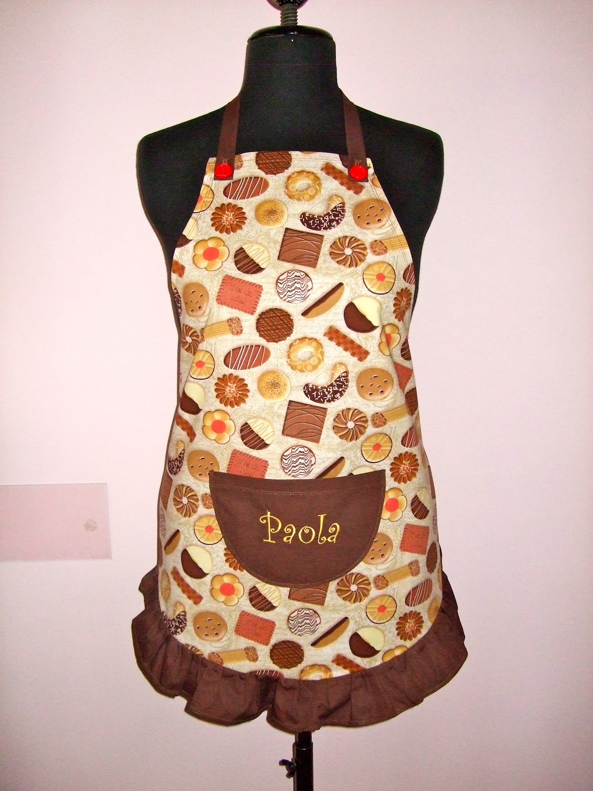 Grembiule Da Donna Con Motivo Floreale Con Bordini, Con Tasca - Foto 12