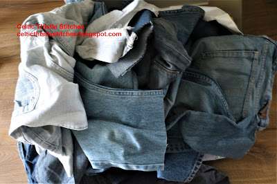 Various denim scraps