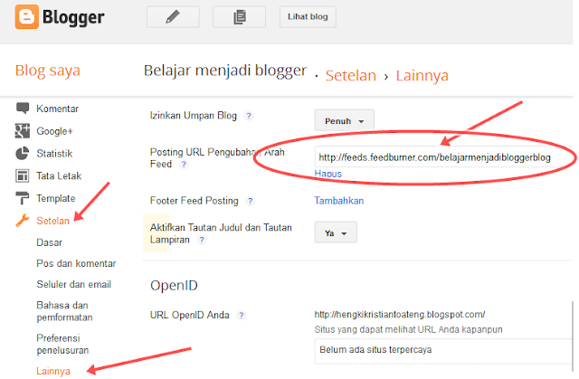 cara memasang feedburner ke blog