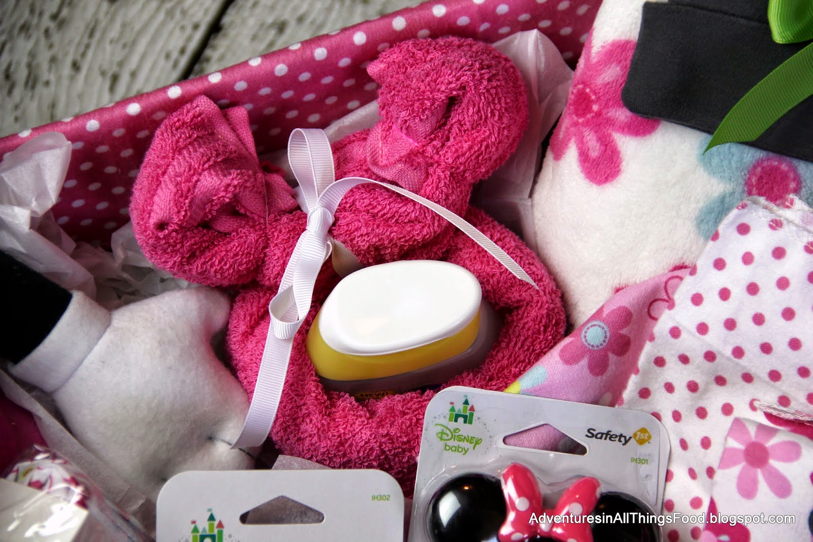 Adventures in all things food Baby Shower Gift Basket with Disney Baby