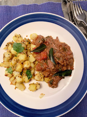 Madras style, Lamb, Curry, Masala Potatoes