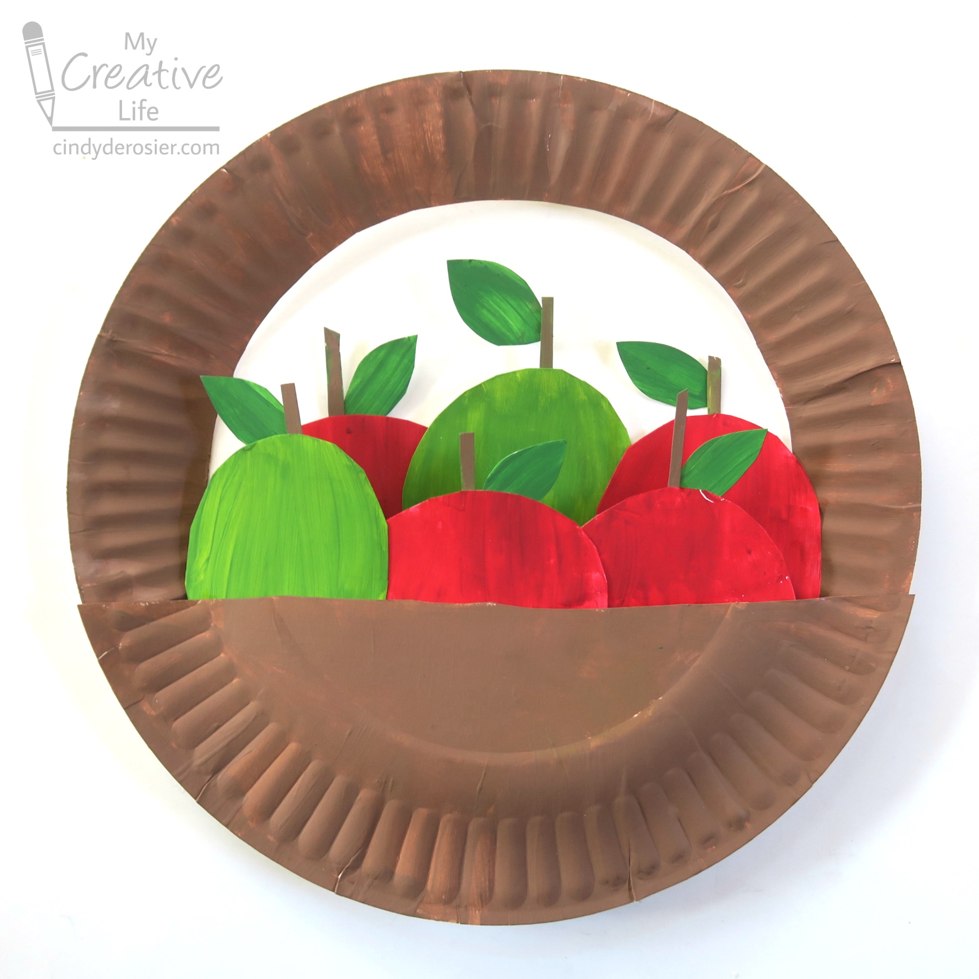 Cindy deRosier My Creative Life Paper Plate Apple Basket