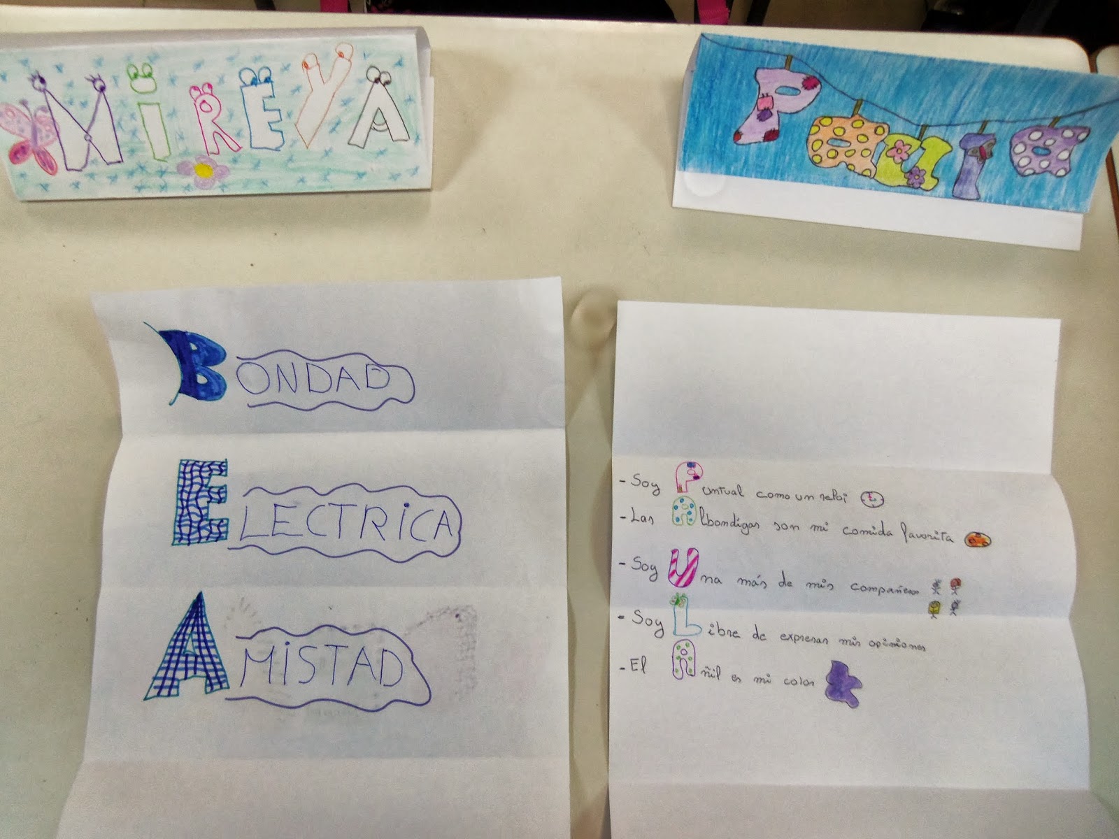 APRENDIENDO EN LA ESCUELA PÚBLICA Acrósticos con vuestros nombres.