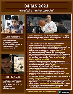 Daily Malayalam Current Affairs 04 Jan 2021