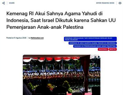 Viral Kabar Permerintah Akui Sahnya Agama Yahudi, Ternyata Seperti Ini Fakta-Faktanya