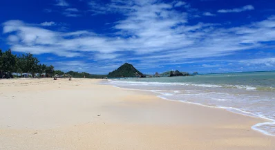 Pristine white sand beaches in Kuta Lombok