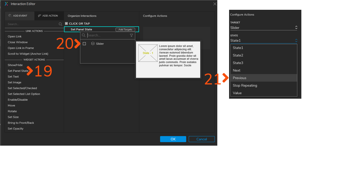 dynamic panel widgets in axure 9