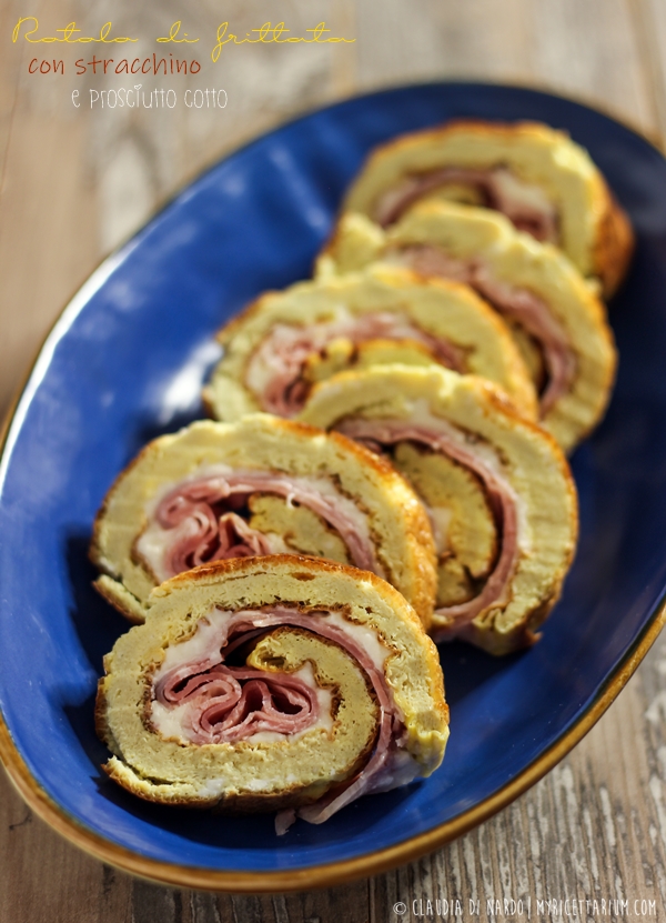 Rotolo di frittata con stracchino e prosciutto cotto