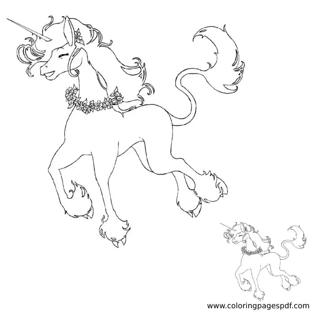 Coloring Page Of A Unicorn Laughing
