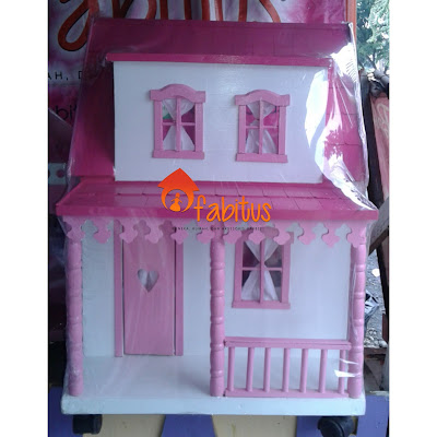 Rumah Boneka Barbie Arthur Putih Pink