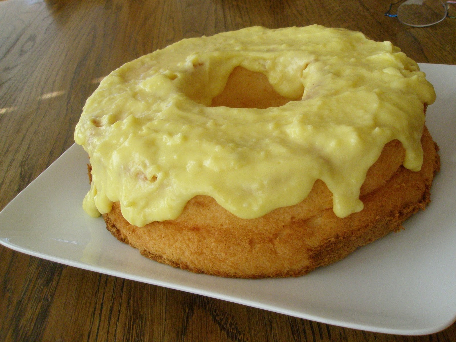 Parsley, Sage, and Rosemary Time A MonthofEggs Angel Food Cake with Lemon Curd Glaze