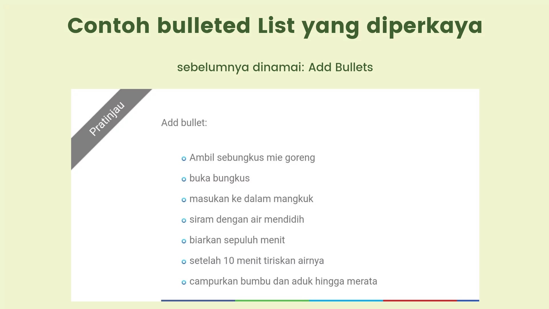 tampilan bulleted list bulleted list