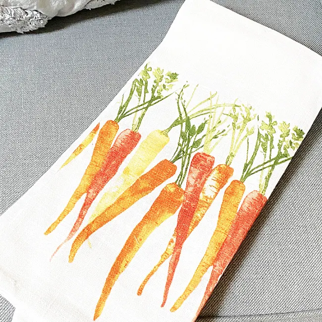 tea towel with carrots