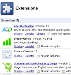 Extensions of Google Chrome in which you can add different add ons