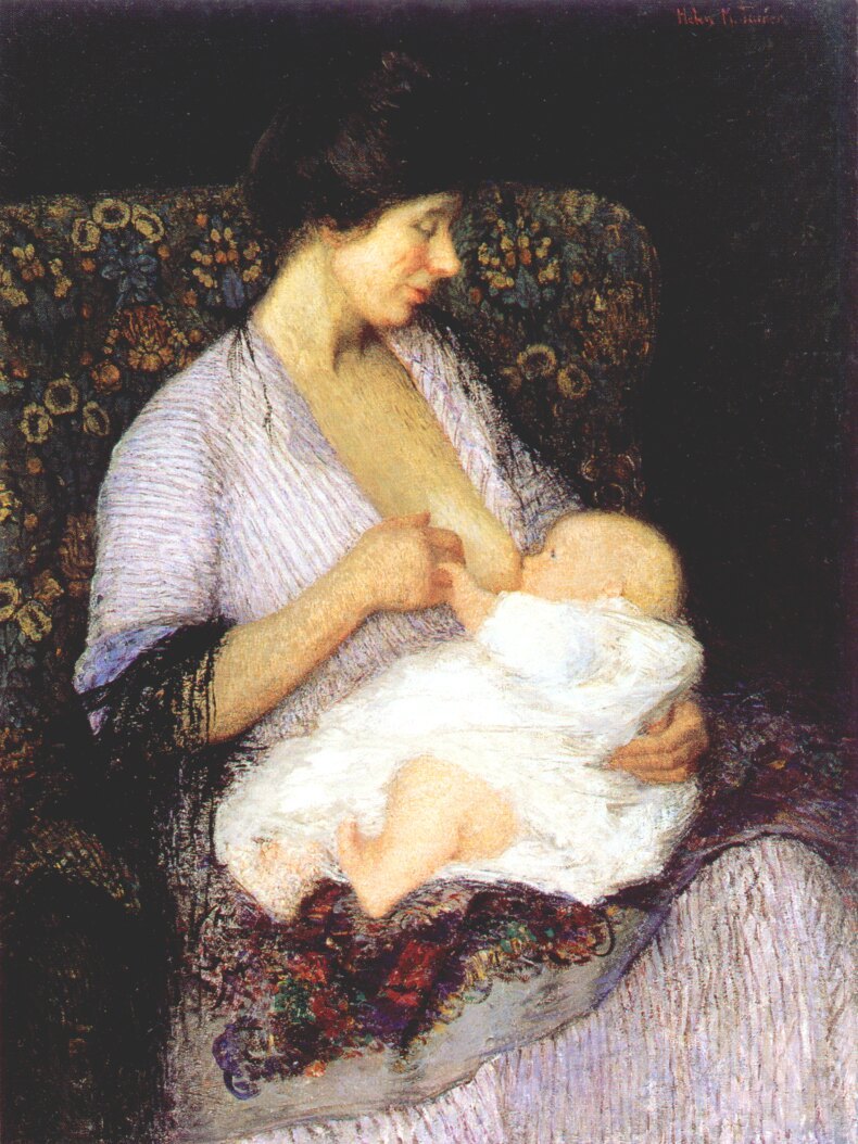 Мужчины кормят грудью ребенка. Helen m. Turner (Хелен м. Тернер) (1858–1958). Helen Maria Turner (1858-1958). Ренуар мать и дитя.