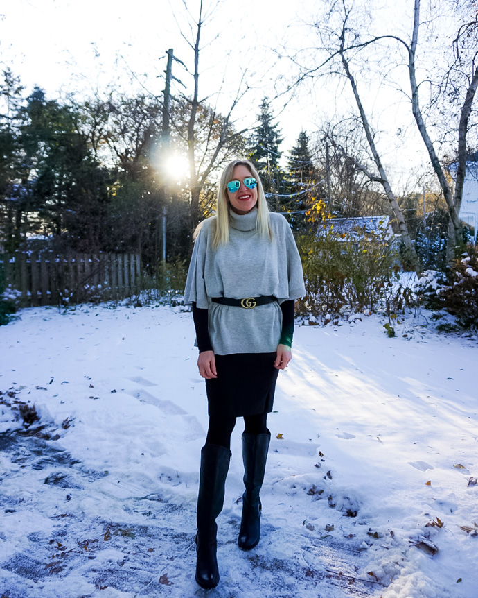 2 ways to style a poncho sweater