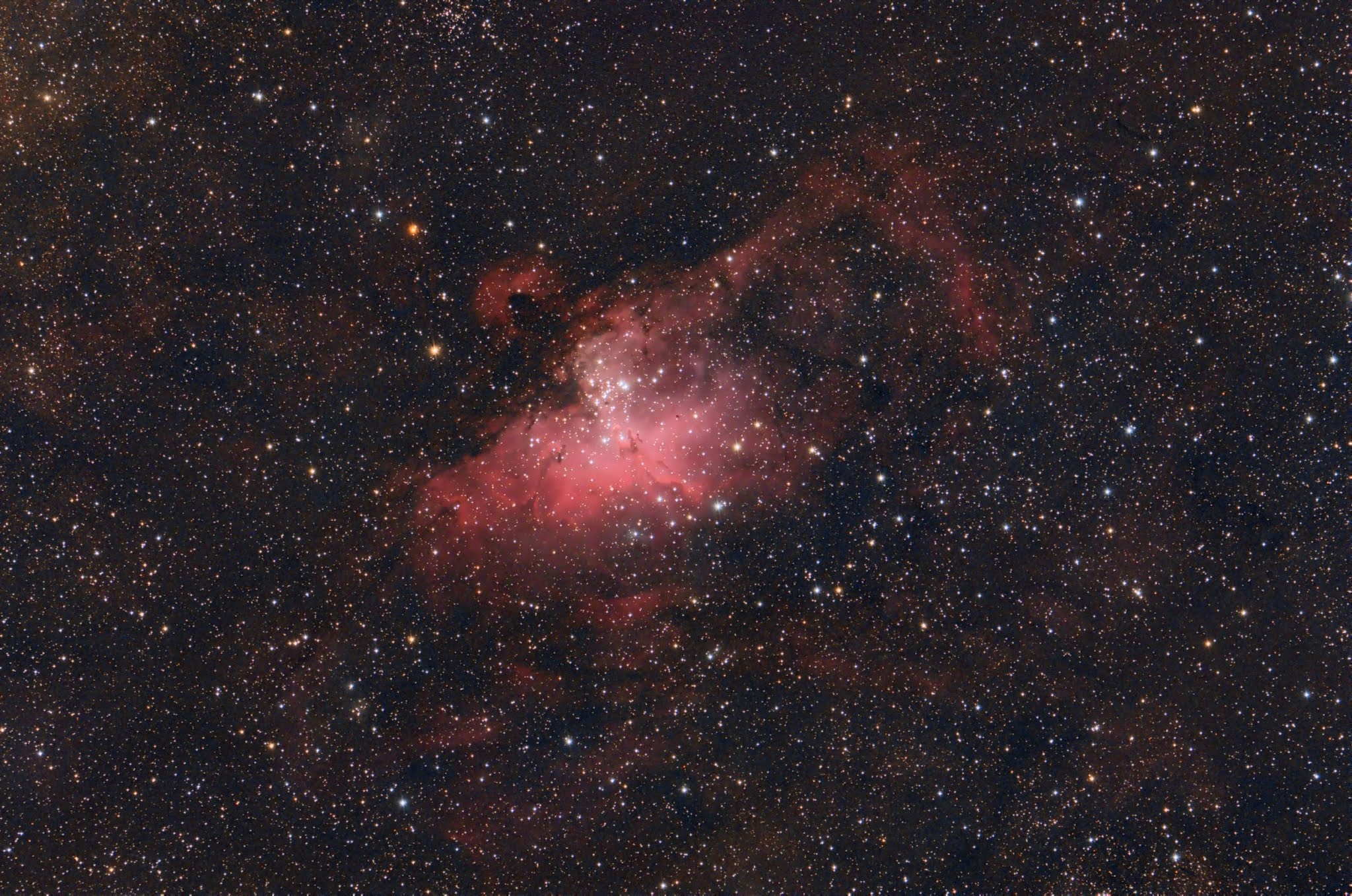 Nebulosa del Aguila (Messier 16) en la constelación de la Serpiente.