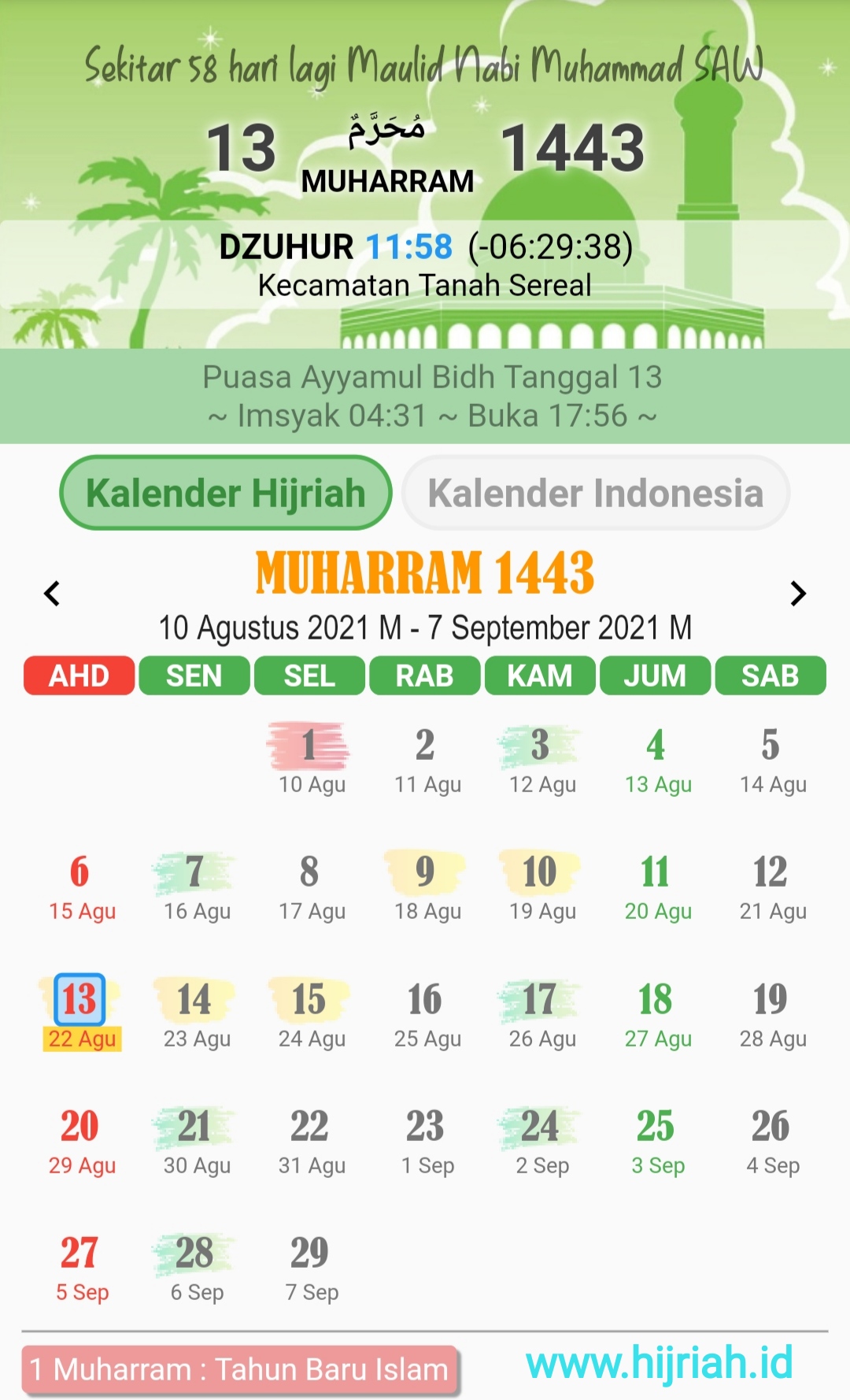 Kalender Hijriah dimulai dari bulan apa?