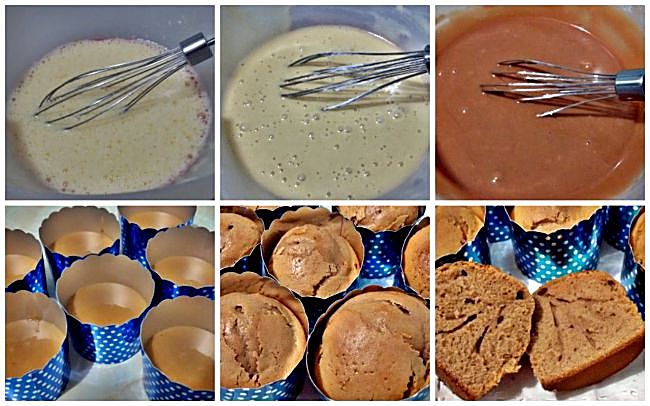 Preparación de los mojicones sin gluten de chocolate