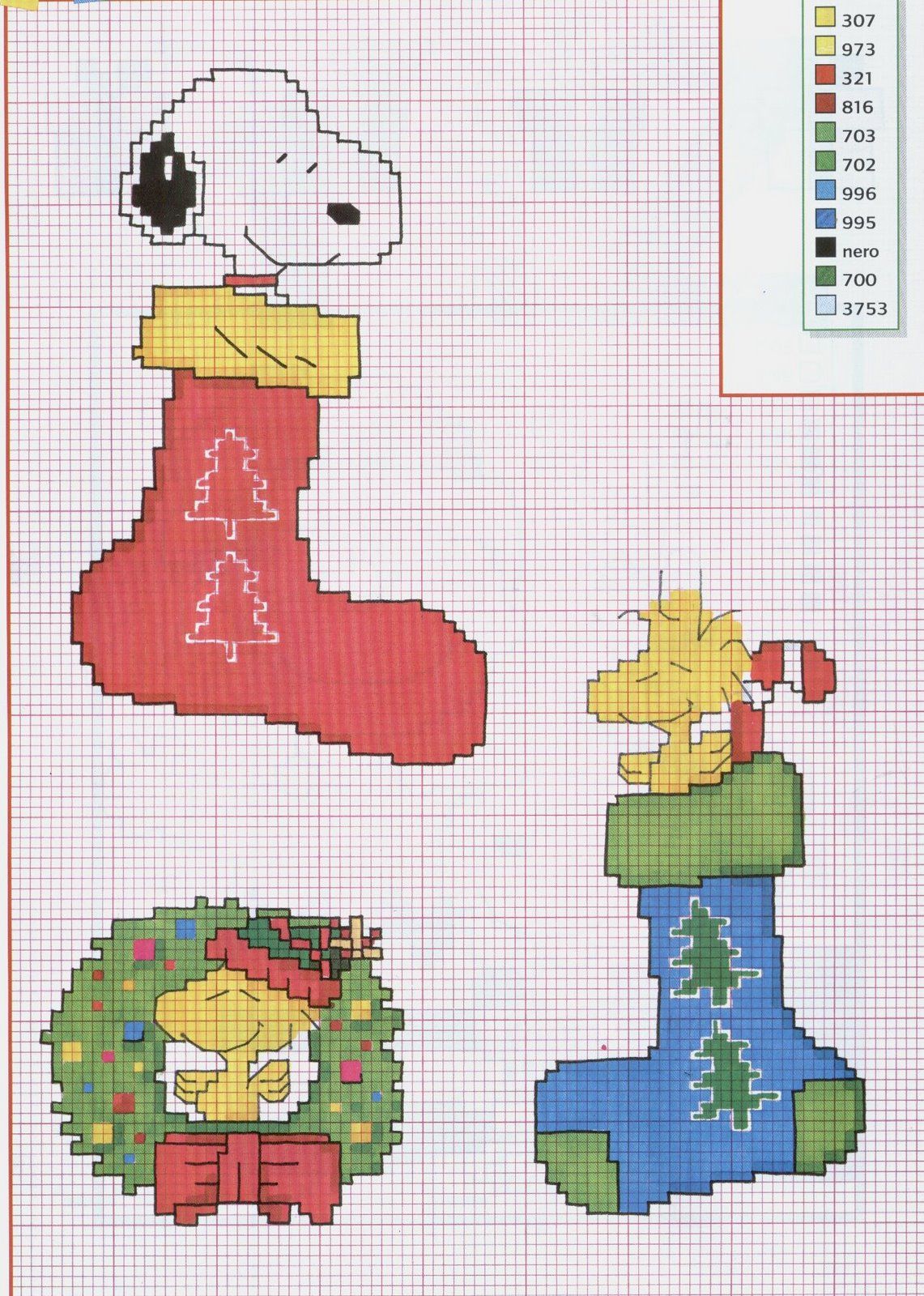 LABORES PUNTO DE CRUZ Moldes de Snoopy en punto de cruz