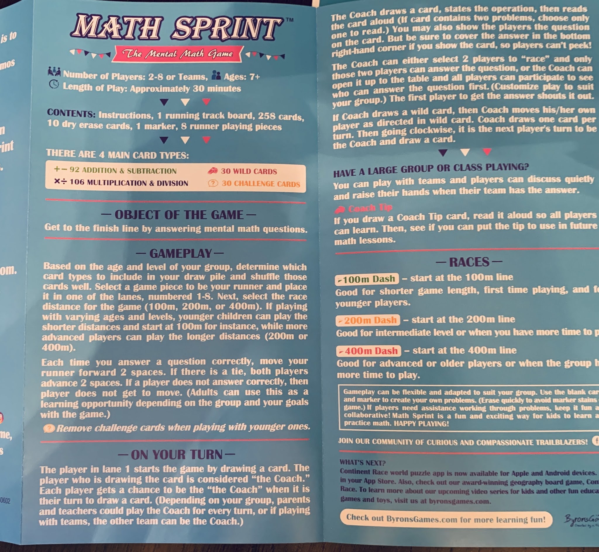 Little Homeschool on the Prairie: Math Sprint -The Mental Math Game ...