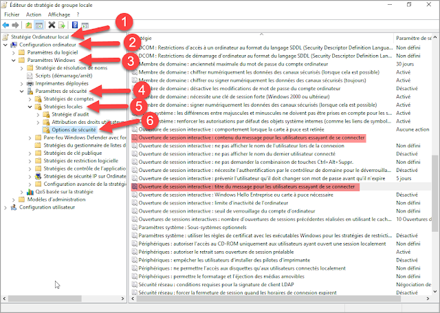 Afficher un message au démarrage de Windows 10 avec l'éditeur de stratégie de groupe locale Afficher, message, démarrage, Windows 10, stratégie de groupe locale, gpedit.msc, trucs et astuces