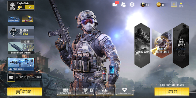 Call of Duty main screen of the game Call of Duty main screen of the game