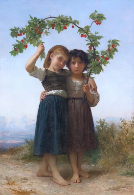 The Cherry Branch painting William Adolphe Bouguereau