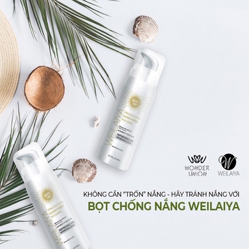 Bọt chống nắng trắng da Weilaiya Protective Sunscreen Mousse 80ml