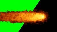 A free video download containing animated fire and trail sweeping horizontally across a green screen background.