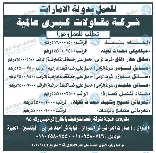 وظائف اهرام الجمعة 13-11-2020 على موقع وظائف دوت كوم Alahram jobs wzaeif