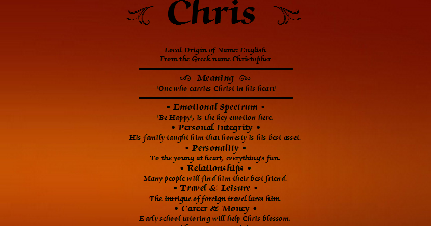 Chris  Meaning of Name