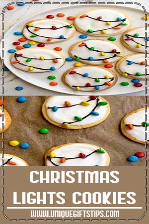 Christmas Lights Cookies for Santa! Easy royal icing recipe and mini M&Ms look like Christmas lights on cookies! Easy Christmas cookies to decorate with kids. 